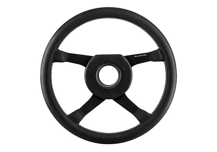 レザーステアリングホイール 4スポーク 380mm (ボスなし/ホーンボタン別売り)